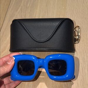 Loewe Bold Electric Blue Chunky Rectangle Sunglasses